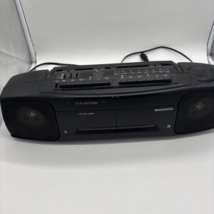 Vintage Magnavox AW 7390/17 Portable Boombox Double Tape Deck/Radio Tested Works